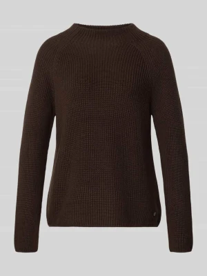 Sweter z dzianiny ze stójką Monari Czekoladowy