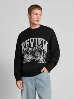 Sweter z dzianiny ze stójką REVIEW