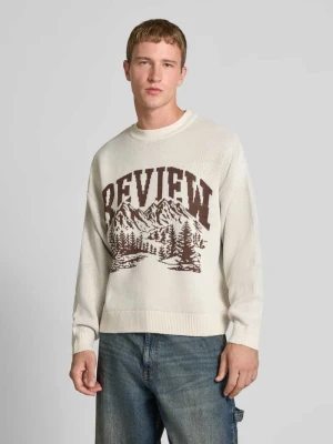 Sweter z dzianiny ze stójką REVIEW