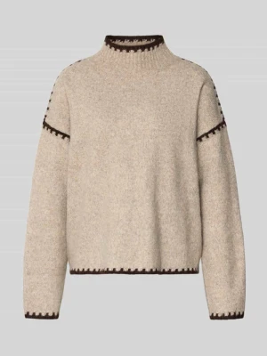 Sweter z dzianiny ze stójką Stefanel