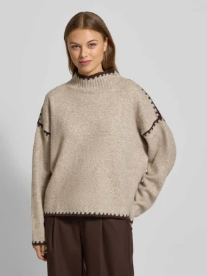 Sweter z dzianiny ze stójką Stefanel