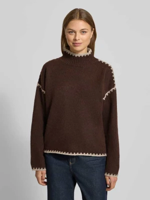 Sweter z dzianiny ze stójką Stefanel