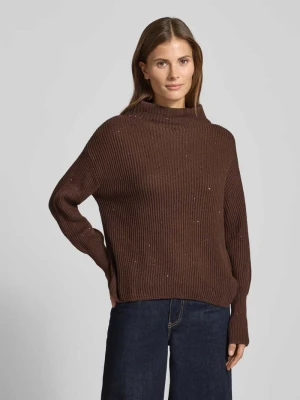 Sweter z dzianiny ze stójką Zero