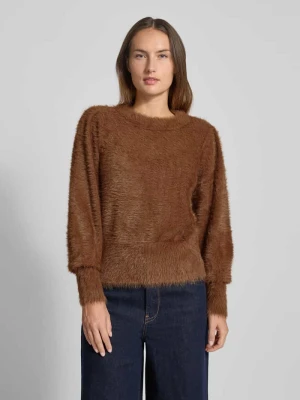 Sweter z dzianiny ze sztucznego futra monari