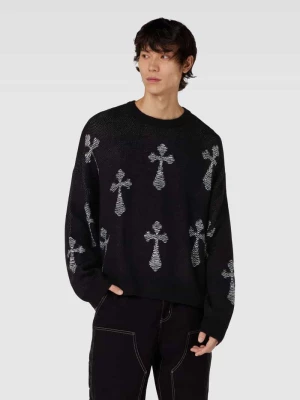 Sweter z dzianiny ze wzorem CRUCIFIX REVIEW