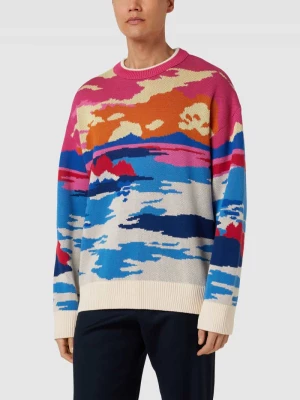 Sweter z dzianiny ze wzorem na całej powierzchni ‘LANDSCAPE PRINT’ Gant