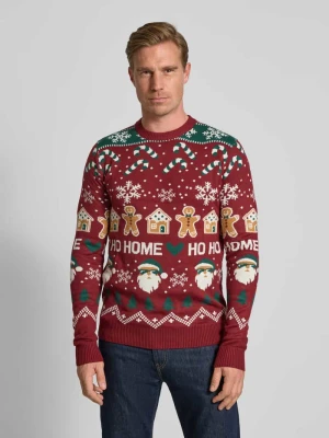 Sweter z dzianiny ze wzorem na całej powierzchni model ‘Santa lindbergh