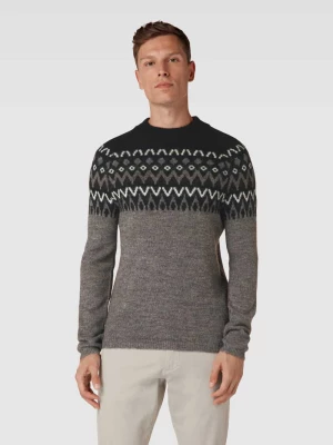 Sweter z dzianiny ze wzorem na całej powierzchni ‘norwegian’ casual friday