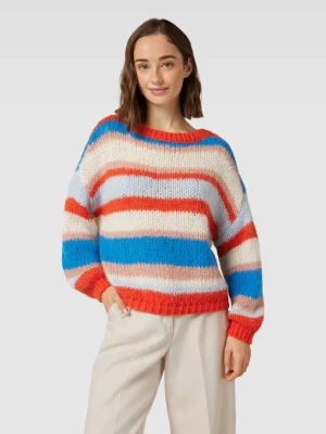 Sweter z dzianiny ze wzorem w blokowe pasy model ‘LANEY’ Vero Moda