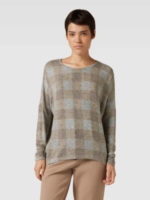 Sweter z dzianiny ze wzorem w kratę model ‘BIARA’ Soyaconcept