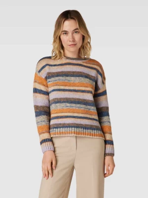 Sweter z dzianiny ze wzorem w paski i obniżonymi ramionami MORE & MORE