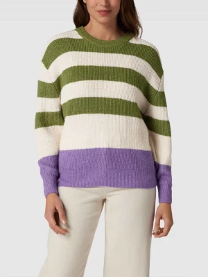 Sweter z dzianiny ze wzorem w paski model ‘Dusty’ Ichi