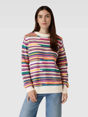 Sweter z dzianiny ze wzorem w paski model ‘Kamara’ Ichi