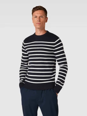 Sweter z dzianiny ze wzorem w paski model ‘Karl’ casual friday