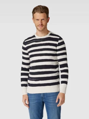 Sweter z dzianiny ze wzorem w paski model ‘printed stripe knitter’ Tom Tailor