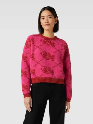 Sweter z dzianiny ze zwierzęcym wzorem model ‘ZELMA’ Vero Moda