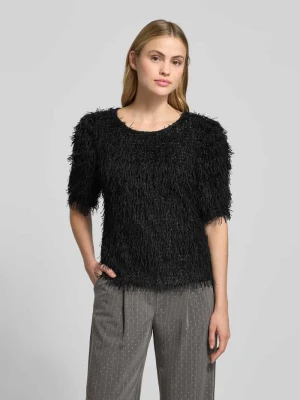 Sweter z frędzlami i okrągłym dekoltem model ‘MARLIN’ FREE/QUENT