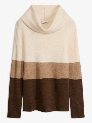 Sweter z golfem BonPrix brązowy