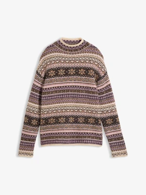 Sweter z golfem BonPrix brązowy