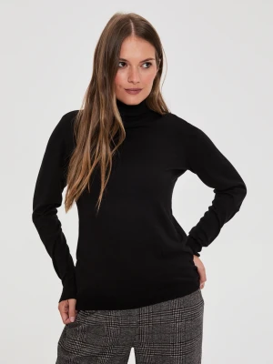 Sweter z golfem czarny Moodo