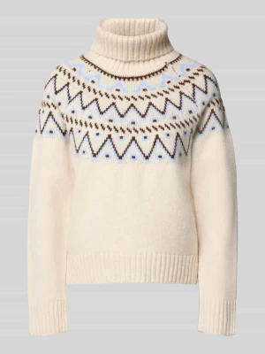 Sweter z golfem model 'ABIGAIL' Pepe Jeans Beżowy