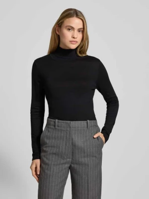 Sweter z wywijanym kołnierzem o kroju slim fit z mieszanki wiskozy model ‘MAFA’ Ichi