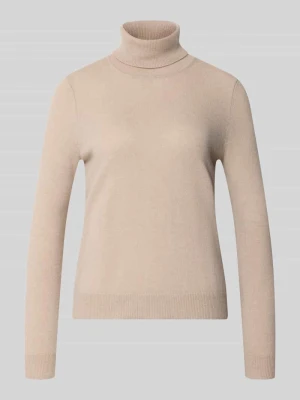 sweter z golfem o kroju regular fit z czystego kaszmiru Christian Berg Beżowy