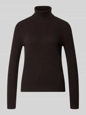 sweter z golfem o kroju regular fit z czystego kaszmiru Christian Berg Czekoladowy