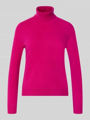 sweter z golfem o kroju regular fit z czystego kaszmiru Christian Berg Mocnoróżowy