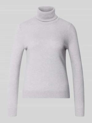 sweter z golfem o kroju regular fit z czystego kaszmiru Christian Berg Średnioszary melanż