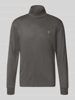 sweter z golfem o kroju regular fit z czystej bawełny Polo Ralph Lauren Ciemnoszary