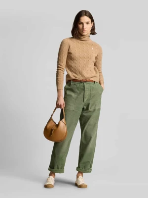 Sweter z golfem o kroju regular fit z mieszanki wełny i kaszmiru Polo Ralph Lauren Camel melanż