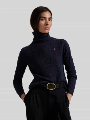 Sweter z golfem o kroju regular fit z mieszanki wełny i kaszmiru Polo Ralph Lauren Ciemnoniebieski
