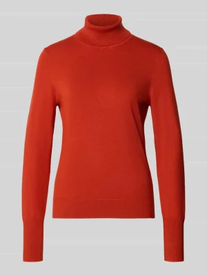 sweter z golfem o kroju regular fit z mieszanki wiskozy Jake*s Ciemnopomarańczowy