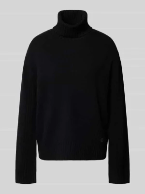 Sweter z golfem o kroju relaxed fit z czystej wełny Liu Jo Czarny