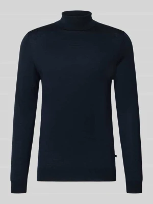 sweter z golfem o kroju slim fit z czystej bawełny Matinique Granatowy