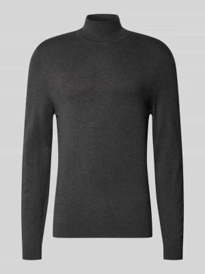 Sweter z golfem o kroju slim fit z mieszanki wiskozy MCNEAL Ciemnoszary melanż
