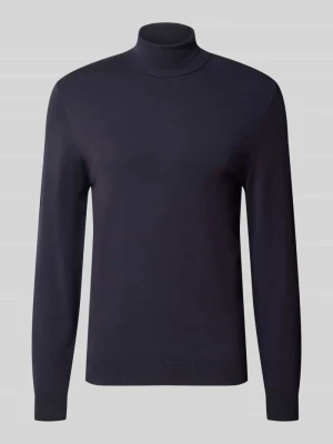 Sweter z golfem o kroju slim fit z mieszanki wiskozy MCNEAL Granatowy