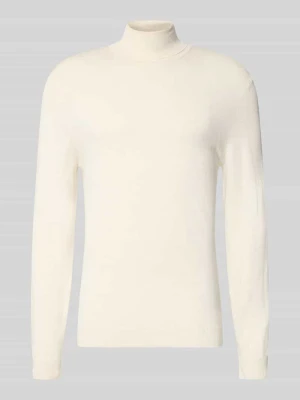 Sweter z golfem o kroju slim fit z mieszanki wiskozy MCNEAL Złamany biały melanż