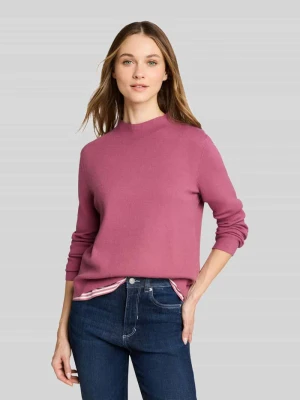 Sweter z golfem typu mock neck Tom Tailor Mocnoróżowy