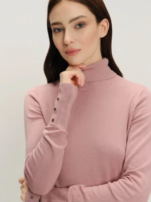 Sweter z golfem w kolorze pudrowo-różowym Greenpoint