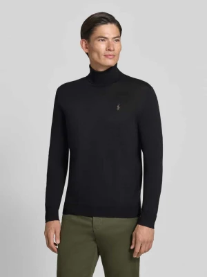 sweter z golfem w kroju regular fit z czystej wełny Polo Ralph Lauren Czarny