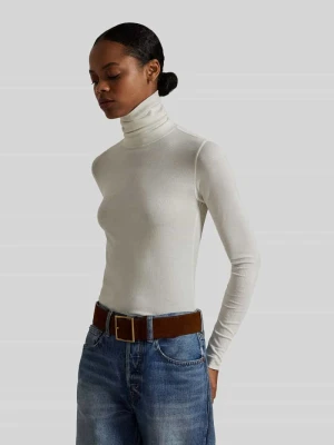 sweter z golfem w kroju slim fit z mieszanki bawełny i lyocellu Polo Ralph Lauren Biały