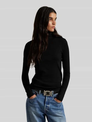 sweter z golfem w kroju slim fit z mieszanki bawełny i lyocellu Polo Ralph Lauren czarny