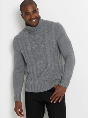 Sweter z golfem, w warkocze bonprix
