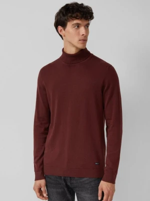 Sweter z golfem wykonany z czystej bawełny s.Oliver czerwony