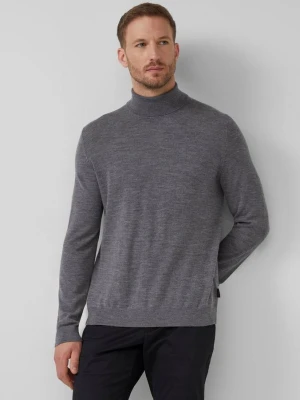 Sweter z golfem wykonany z czystej wełny merynosów s.Oliver szary