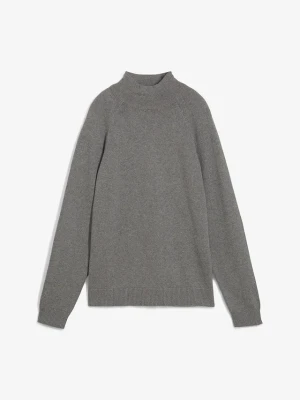 Sweter z golfem, z czystej bawełny BonPrix szary