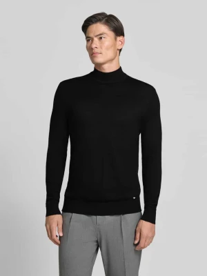 Sweter z golfem z dodatkiem wiskozy MARKUP Czarny