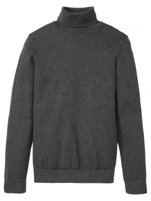 Sweter z golfem z kaszmirem BonPrix szary